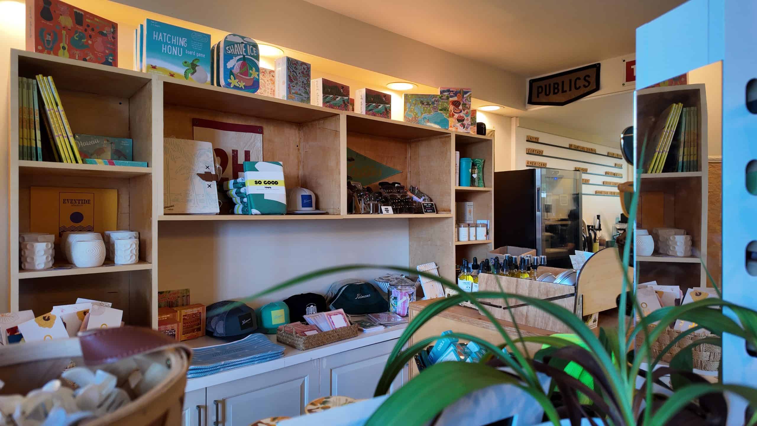 Gifts and souvenirs in a tropical boutique